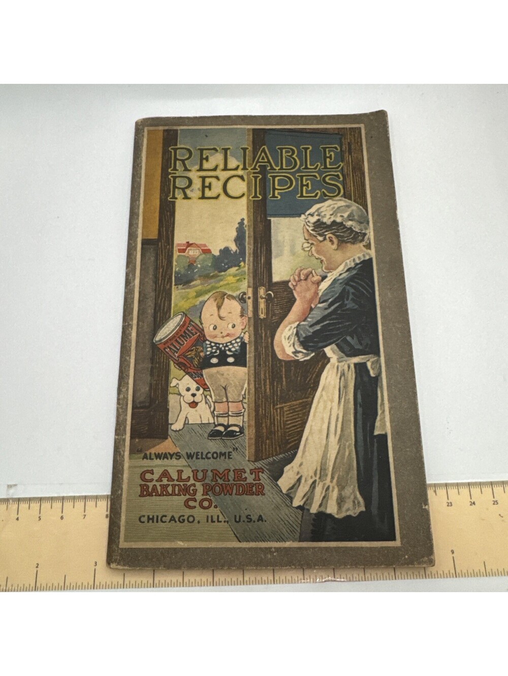 1920s CALUMET BAKING POWDER Reliable Recipes Booklet Color Illustration Cookbook